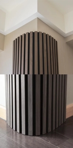 Campioni gratuiti di <span class=keywords><strong>vendita</strong></span> di legno impiallacciatura MDF Wave Board parete decorativo flessibile curvo pannello acustico per angolo rotondo - Product Image 6