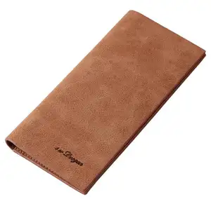 Высококачественный Мужской винтажный длинный бумажник двойного сложения/тонкие бумажники с передним карманом