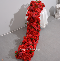 Chemin de table en fleurs roses et rouges très vendu, arche de mariage artificielle pour la décoration de mariage, chemin de table floral pour l'allée