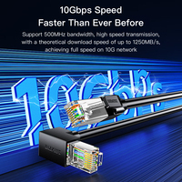 Câble Ethernet SAMZHE Cat6A 26AWG à angle droit, connecteur 10 Gbps CAT6A, connexion réseau en cuivre pur, cordon de raccordement Ethernet