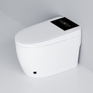 Toilette intelligente tout-en-un pour la maison avec chasse d'eau automatique et anti-éclaboussures, séchage automatique, commande vocale via télécommande sans fil - Product Image 1
