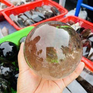 Boule <span class=keywords><strong>de</strong></span> Quartz <span class=keywords><strong>fumé</strong></span> en <span class=keywords><strong>cristal</strong></span> <span class=keywords><strong>fumé</strong></span> naturel, sphère polie Brownen pour la décoration <span class=keywords><strong>de</strong></span> la maison, vente en gros - Product Image 4