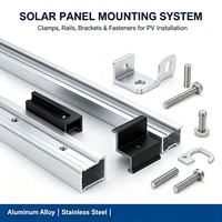 Système de montage photovoltaïque** Rails et supports en aluminium pour panneaux solaires, fixation facile pour accessoires de toiture solaire PV