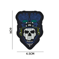 Parche suave de insignia táctica de goma de PVC Call of Duty Night Battle Ghost con gancho para exhibición