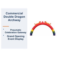 Arche gonflable double dragon pour événements commerciaux, structure de portique d'entrée pour cérémonies de grand ouverture et présentations événementielles