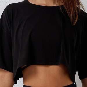 Camiseta Deportiva Personalizada de Verano, Estilo Running, Fitness, Manga Corta, Yoga, Top Corto Informal, Básico, Holgado, para <span class=keywords><strong>Mujer</strong></span> - Product Image 3