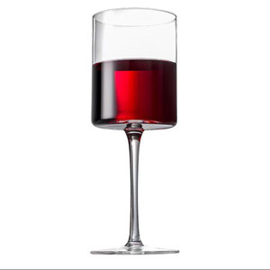 Copa de Vino de Cristal Cilíndrica Cuadrada, Copa de Vino Tinto de Lados Rectos, Copas de Vino Modernas - Product Image 3
