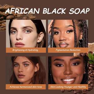 Jabón Negro Africano Vegano con Manteca de Karité, Jabón Artesanal para Limpieza Facial, Exfoliante para el Acné y Jabón Corporal - Product Image 6