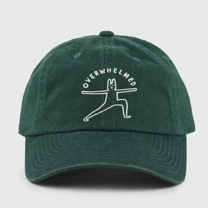 Casquette <span class=keywords><strong>de</strong></span> baseball personnalisée en coton lavé, non structurée, à 6 panneaux, avec broderie drôle <span class=keywords><strong>de</strong></span> dessin animé 'Dad Hat' et 'Yoga Studio', faible MOQ, direct usine - Product Image 2