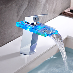 Grifo de baño moderno de un solo agujero, luz LED colorida, grifo de cascada, mezclador de <span class=keywords><strong>lavabo</strong></span> de aleación de Zinc de latón, grifo de <span class=keywords><strong>lavabo</strong></span> inteligente - Product Image 6
