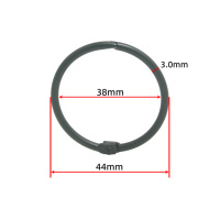 Anillas para Encuadernación FREYA de 38 mm, Color Negro Mate, Minimalistas y Modernas, Organizador de Documentos de Oficina, Accesorio de Hardware