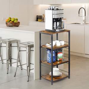 Chariot de cuisine à <span class=keywords><strong>roulettes</strong></span> Chariot de service industriel Table à micro-ondes Chariot de service Stand 4 Tier Wheels Rolling Bar Cart - Product Image 3