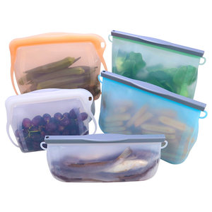Sacs de conservation carrés en silicone de qualité alimentaire, réutilisables, étanches, avec fermeture éclair, pour congélateur, sandwichs et autres aliments - Product Image 4