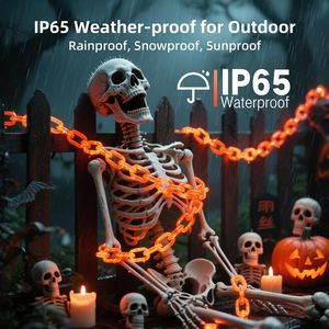 Guirnalda de Luces LED Naranjas a Prueba de Agua IP65, Cadena de Luces de Plástico con Pilas, 8 Modos, Temporizador, para Decoración de Fiestas de Halloween, Venta al Por Mayor OEM - Product Image 4