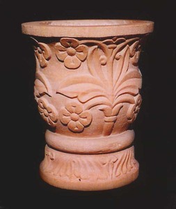 Jarrón de Flores de Piedra Arenisca Floral, Exquisitamente Tallado, Ecológico, Duradero, Diseño Moderno para Hogar, Jardín, Oficina, Hotel, Exhibición - Product Image 5