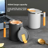 Couvercle anti-brûlure double couche en forme de balle jetable au design moderne en acier inoxydable 304 350ml Tasse à café/lait sous vide pour le bureau