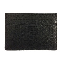 Portefeuille porte-cartes de crédit en cuir véritable de serpent exotique de luxe de qualité supérieure