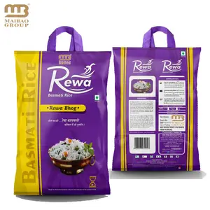 Sacs d'emballage de riz en plastique sous vide avec poignée logo personnalisé imprimé biodégradable Thaïlande Basmati 1kg 2kg 5kg 10kg