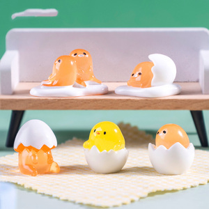 Figuras de Pollitos de Resina que Brillan en la Oscuridad, Manualidades para Decoración de Escritorio Estilo Gudetama, Adornos para Regalos y Decoración del Hogar - Product Image 3