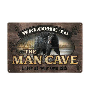 Plaque de peinture murale, règle de la grotte des Man, panneau en métal, en étain, Vintage, Bar, affiche d'art - Product Image 5