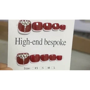 Kit de Uñas Postizas Varbaknte con Diversos Diseños, Adhesivo UV, 30 Piezas para Pedicura - Product Image 1