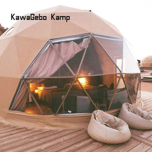カワゲボカンプ6M径カスタムブラウンカラーPVCラグジュアリードームハウスグランピング - Product Image 1