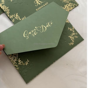 Enveloppes personnalisées imprimées en offset pour mariages et événements, gaufrage personnalisé sur papier coton écologique - Product Image 1