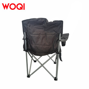 Chaise pliante Woqi d'extérieur, structure en aluminium, tissu Oxford gris et noir, avec porte-gobelet et sac de rangement - Product Image 2