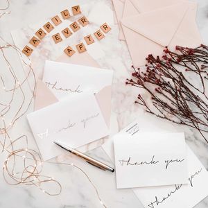 Tarjetas de Agradecimiento de Cumpleaños Personalizadas con Lámina Dorada, Blancas con Sobre, para Bodas, Pequeños Negocios, Regalos de Joyería de Buena Calidad - Product Image 3