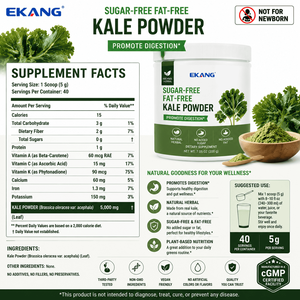 US cGMP Factory Sugar-Free Fat-Free Kale Powder Natural Herbal Dietary <b>Supplement</b> Plant Based Digestive Wellness Blend 200g - Product Image 2