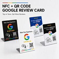 Support de table Google Review programmable avec plaque NFC et code QR imprimé sur mesure pour salons, restaurants, commerces de détail et entreprises