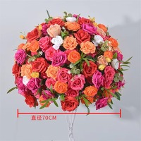 Haute qualité personnalisé soie Rose coureurs rose vif Orange Floral coureur décoration de boule de mariage pour l'obtention du diplôme et Pâques