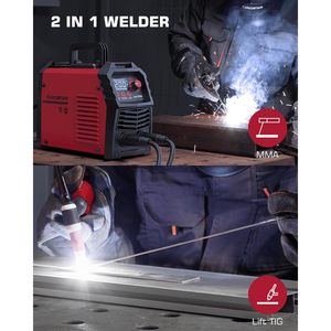 Premium 200A macchina per saldatura ad arco/sollevamento TIG 110V/220V IGBT Inverter controllo sinergico bastone saldatore grande Display a LED per acciaio - Product Image 5