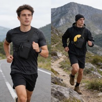 Sac bandoulière personnalisé en nylon, petit sac de sport, mini sac à bandoulière décontracté, sac de téléphone étanche, sac banane de poitrine pour voyage, sport et course à pied