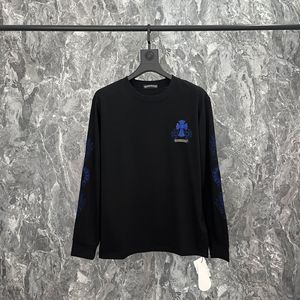 Chemise décontractée à manches longues avec broderie fer à cheval et lettrage bleu Harajuku Chrome Hearts, et coque de téléphone croix - Product Image 5