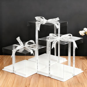 包装容器蓋付きケーキディスプレイ用カスタムクリアプラスチックボックス - Product Image 4