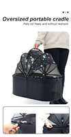 Poussette de luxe pour petits animaux, 4 roues, imperméable, légère, pliable à une main, réglable, grande capacité, cadre en acier