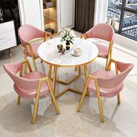 Ensemble table et chaises de négociation nordique, table ronde de luxe légère pour balcon, réception, table basse moderne simple et petite
