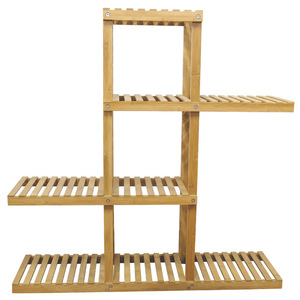 Flower <b>stand</b>, living room flower <b>pot</b> <b>stand</b>, balcony succulent floor <b>stand</b>, multi-tiered Nordic style bamboo indoor storage - Product Image 4
