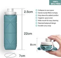 Bouteille d'eau pliable ultralégère HSM 250 ml 500 ml, ensemble de flacons souples sans BPA avec sangle réglable pour la course en trail