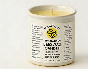 Tapom Valley Zimbabwe 200g Beeswax Coconut Oil Eco-Friendly <b>Long</b> Burning Holiday Diwali Jar Pillar <b>Candles</b> - Product Image 1