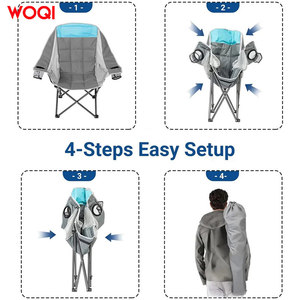 Silla Plegable Woqi para Exteriores, Camping y Jardín, con Marco de Aluminio y Tela Oxford Resistente, Extra Grande, Color Azul Cielo - Product Image 4