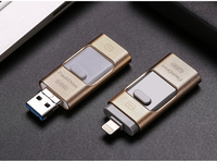 Stik USB Flash Drive 4-in-1 128GB, untuk ponsel Android, komputer, PC-mudah, Penyimpanan Data & berbagi dengan antarmuka USB 2.0