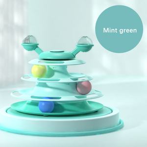 Nuevo Juguete Giratorio Orbital de Cuatro Niveles para Gatos, con Plumas, Varita de Juego y Tablero de Juego de Torre Espacial, Suministros para Mascotas - Product Image 5