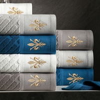 Serviette de Bain Personnalisée de Luxe Douce Brodée Jacquard 100% Coton Super Absorbante pour Gym, Fitness, Douche, Salle de Bain avec Logo