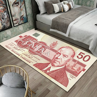 Tapis de chambre, couverture de canapé, tapis de table en matière plastique avec fenêtre transparente, motif billets de banque Euro, Canada, Australie, USD, Livre sterling britannique