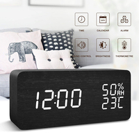 Jam Alarm Digital LED Suhu Kelembaban Elektronik Jam Alarm Desktop Multi-fungsi LED