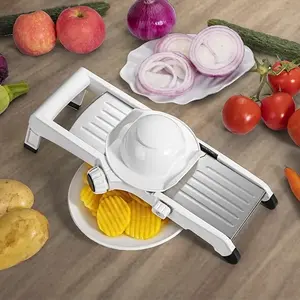 Desain Baru Pengiris Makanan Penghancur Sayuran Manual Pengolah Makanan Pemotong Pemotong Sayuran untuk Digunakan Di Rumah Mandolin Slicer