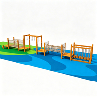 Structure d'escalade en bois d'extérieur pour aire de jeux pour enfants, équipement d'entraînement sensoriel et poutre d'équilibre, ensemble de fitness préscolaire durable