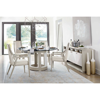 Table de salle à manger ronde moderne avec pieds en bois, plateau en verre transparent, mobilier de maison, table de salon, vente chaude